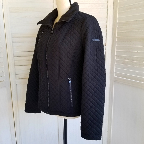 Calvin Klein Black Quilted Coat, Jacket Size Sm - Picture 16 of 16